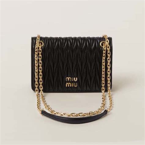 miu miu matelassé leather mini shoulder bag|Black Matelassé Nappa Leather Mini.